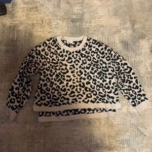 cheata print cropped ish sweater